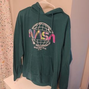 Hoodie, XL, Blue/Green